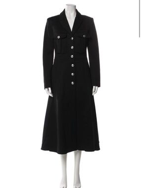 Burberry Black Long Button-Front Coat Dress